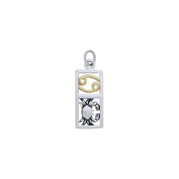 Cancer Silver and 14k Gold accent Charm MCM298 - Jewelry